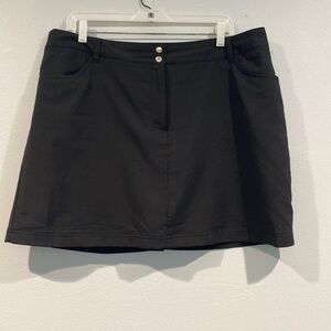 Slazenger Black Golf Tennis Short Mini Skirt with Under Shorts - Size 14